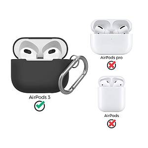 Θήκη Σιλικόνης AhaStyle PT148 Apple AirPods 3 Premium με Γάντζο Μαύρο