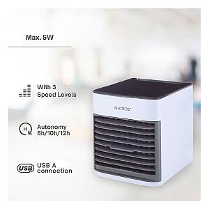 Επιτραπέζιος Ανεμιστήρας Niaros Beteni Air Cooler USB 5W Λευκό