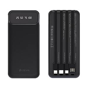 Φορτιστής Ανάγκης Devia EP189 10W 10000mAh με 4 Ενσωματωμένα Καλώδια Kintone Μαύρο