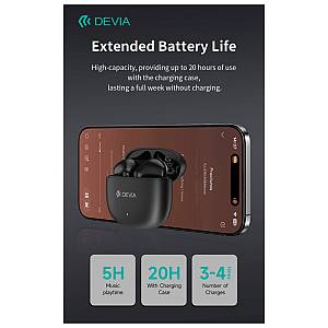 True Wireless Ακουστικά Bluetooth Devia EM404 Lite1 Λευκό