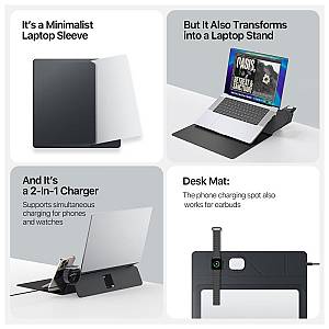 Θήκη Ασύρματης Φόρτισης Dux Ducis AirQ 3 σε 1 για Laptop/ Macbook/ Notebook/ Tablet 15.0-16.0 Μαύρο