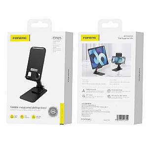 Universal Επιτραπέζια Βάση Στήριξης Αναδιπλούμενη Foneng CP125 360° Metal για Tablets & Smartphones Μαύρο