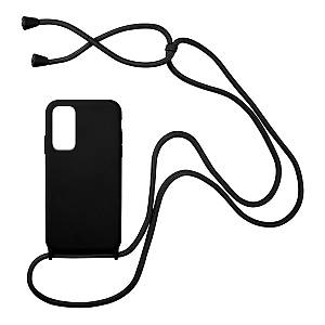 Θήκη Σιλικόνης με Κορδόνι CarryHang Sonique Xiaomi Redmi Note 11 4G / Redmi Note 11S Μαύρο