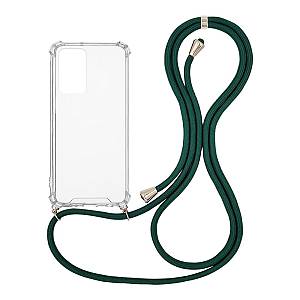 Θήκη Σιλικόνης με Κορδόνι Sonique Armor Clear Xiaomi Redmi Note 11 4G / Redmi Note 11S Πράσινο Σκούρο