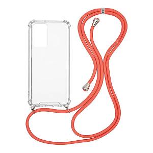 Θήκη Σιλικόνης με Κορδόνι Sonique Armor Clear Xiaomi Redmi Note 11 4G / Redmi Note 11S Κοραλλί