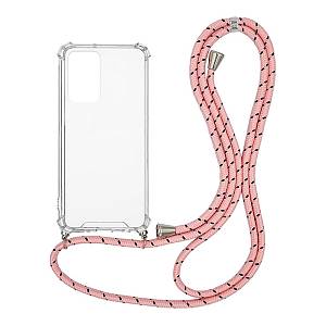 Θήκη Σιλικόνης με Κορδόνι Sonique Armor Clear Xiaomi Redmi Note 11 4G / Redmi Note 11S Rainbow Ροζ