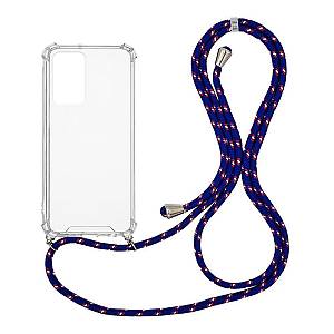 Θήκη Σιλικόνης με Κορδόνι Sonique Armor Clear Xiaomi Redmi Note 11 4G / Redmi Note 11S Rainbow Μπλε