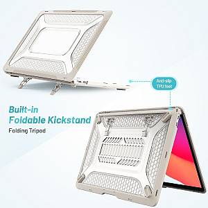 Θήκη για MacBook Sonique Icy Guardian με Βάση Στήριξης Apple MacBook Air 13 2018/2020 Μπεζ