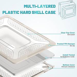 Θήκη για MacBook Sonique Icy Guardian με Βάση Στήριξης Apple MacBook Air 13.6 2022 Μπεζ