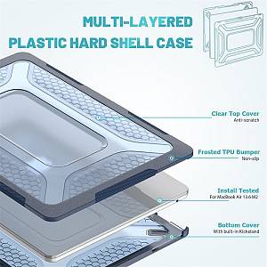 Θήκη για MacBook Sonique Icy Guardian με Βάση Στήριξης Apple MacBook Air 13.6 2022 Μπλέ
