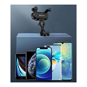 Universal Βάση Στήριξης Αεραγωγού Αυτοκινήτου Devia ES071 Gravity Kintone Μαύρο