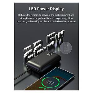Φορτιστής Ανάγκης Devia EP208 MINI 22.5W 20000mAh με 2 Ενσωματωμένα Καλώδια Ultra4 Ασημί