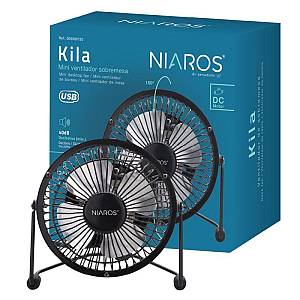 Επιτραπέζιος Ανεμιστήρας Niaros Kila USB 2.5W Mini Μαύρο