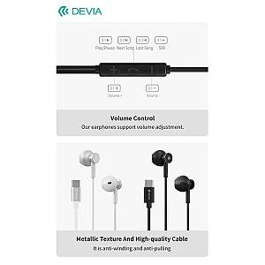 Hands Free Stereo Devia EM113 M2 Metal USB C Smart Μαύρο
