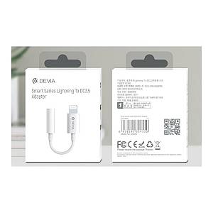 Αντάπτορας Devia EC090 Lightning Αρσενικό σε 3.5mm Θηλυκό για Μουσική Smart 0.15m Λευκό