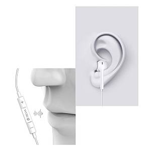 Hands Free Stereo Devia EM048 Earpods USB C με Χειριστήριο & Μικρόφωνο Smart Λευκό