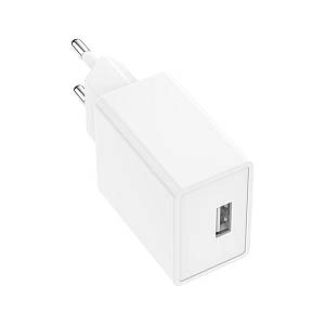 Φορτιστής Ταξιδίου inos με Έξοδο USB A 12W & USB C Καλώδιο 1m Λευκό