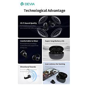 True Wireless Ακουστικά Bluetooth Devia EM402 OWS Pro2 Clip-On Μαύρο