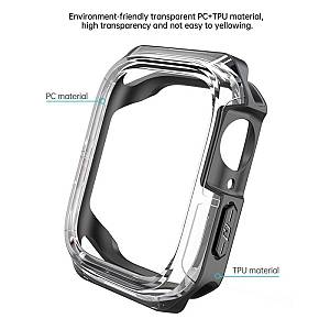 Θήκη TPU & PC Devia Sport Apple Watch 7/ 8/ 9 41mm Shock Proof Φιμέ Μαύρο