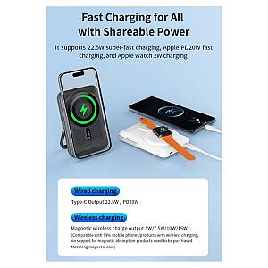 Ασύρματος Φορτιστής Ανάγκης Devia EP201 Magnetic PD 22.5W 10000mAh με Βραχίονα Στήριξης Extreme Speed Λευκό