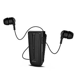 Στερεοφωνικό Ακουστικό Bluetooth iPro RH219s Retractable με Δόνηση Μαύρο