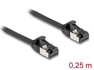DELOCK καλώδιο δικτύου 80181, CAT 8.1 U/FTP, 40Gbps, εύκαμπτο, 0.25m, μαύρο 80181
