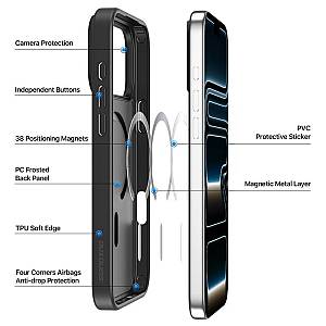 Θήκη TPU & PC Dux Ducis Yind Magnetic MagSafe Apple iPhone 17 Pro (Open Ring Version) Γαλάζιο