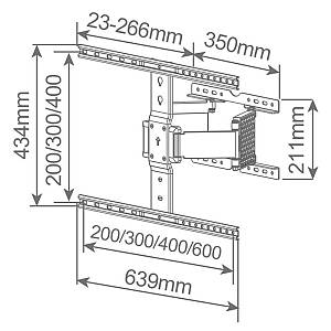 Επιτοίχια Βάση TV Holmios Slim Full με Κίνηση (37 έως 90) Μαύρο