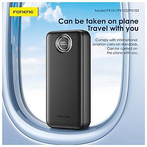 Φορτιστής Ανάγκης Foneng PX103 PD 22.5W 30000mAh με 2 Θύρες USB A & 1 Θύρα USB C Λευκό