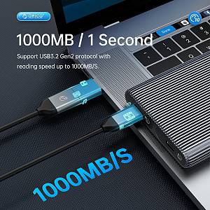 ORICO θήκη για 2x M.2 NVME SSD AM2C3-2N, 10Gbps, tool free, γκρι AM2C3-2N-GY-BP