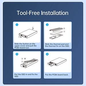 ORICO θήκη για 2x M.2 NVME SSD AM2C3-2N, 10Gbps, tool free, γκρι AM2C3-2N-GY-BP