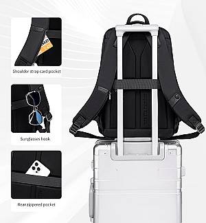 ARCTIC HUNTER τσάντα πλάτης B00808 με θήκη laptop 15.6, 19.5L, μαύρη B00808-BK