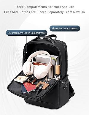 ARCTIC HUNTER τσάντα πλάτης B00872 με θήκη laptop 15.6, 14.5L, γκρι B00872-GY