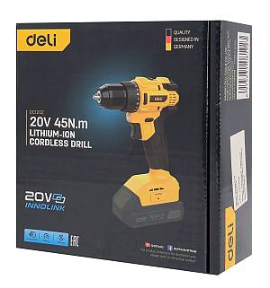 DELI δράπανο μπαταρίας DC120Z, Brushless, 20V, 45N.m DC120Z