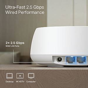 TP-LINK Home Mesh WiFi 7 System Deco BE25, 3600Mbps ΒΕ3600, V1.0 DECO-BE25