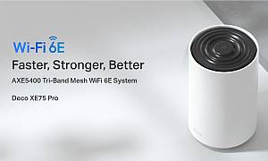 TP-LINK Home Mesh WiFi 6E System Deco XE75 Pro, 5400Mbps AXE5400, Tri-Band, V3.0 DECO-XE75PRO