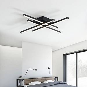 POWERTECH LED φωτιστικό οροφής HLL-0111, 50W, 4500K, 9x60x60cm, μαύρο HLL-0111