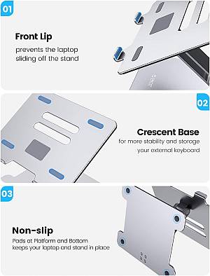 ORICO μεταλλική βάση για laptop/tablet LST-T1, 11~15.6, foldable, ασημί LST-T1-SV-BP