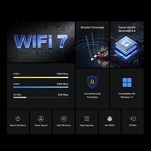 MERCUSYS κάρτα δικτύου WiFi 7 & Bluetooth MA37BE, 6500Mbps BE6500, PCIe, V1.0 MA37BE