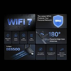 MERCUSYS ασύρματος USB αντάπτορας δικτύου MA37BEH, BE6500, Tri-Band, V1.0 MA37BEH