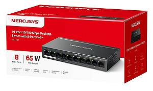 MERCUSYS desktop switch MS110P, 10x 10/100Mbps θύρες, PoE+, V1.0 MS110P