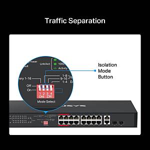 MERCUSYS rackmount switch MS120GP, 20x Gigabit θύρες, PoE+, V1.0 MS120GP