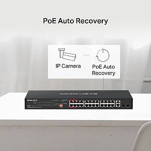 MERCUSYS rackmount switch MS128GP, 28x Gigabit θύρες, PoE+, V1.0 MS128GP