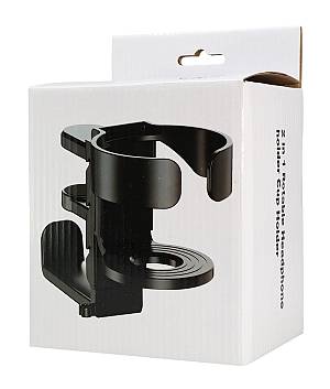 POWERTECH βάση ακουστικών & ποτηροθήκη γραφείου PT-1579, περιστρεφόμενη, μαύρη PT-1579