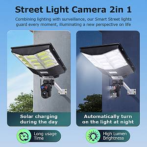 SECTEC smart ηλιακή κάμερα ST-LC598-EU με προβολέα, dual lens, 3MP, 4G, SD, PTZ, IP66 ST-LC598-EU