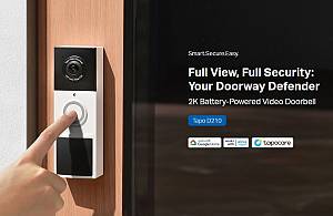 TP-LINK smart κουδούνι με κάμερα Tapo D210, 2K/3MP, WiFi, 6400mAh, IP65, V2.0 TAPO-D210