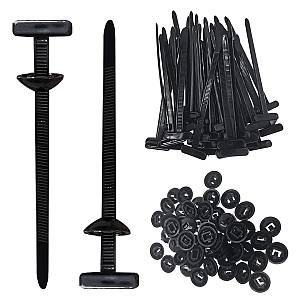 POWERTECH δεματικά καλωδίων TIES-082, 5x90mm, μαύρα, 50τμχ TIES-082
