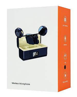 UPTECH ασύρματα μικρόφωνα UPW-M9MAX με θήκη φόρτισης, USB-C, 2.4GHz, μαύρο UPW-M9MAX