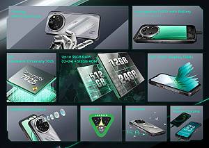 OUKITEL smartphone WP62, 6.6, 12/512GB, 5G, 11000mAh, IP68/IP69K/MIL-STD-810H, μαύρο WP62-12+512-BK