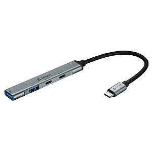 Hub USB C Devia EC707 4 σε 1 2xUSB A & 2xUSB C Lite1 Γκρι